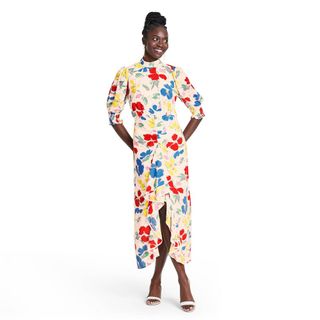 Rixo for Target + Floral Mock Neck Cascade Ruffle Dress