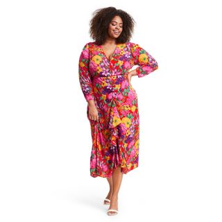 Rixo for Target + Floral Open Back Cascade Ruffle Dress