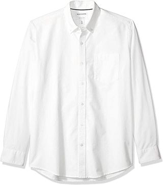 Amazon Essentials + Men's Regular-Fit Long-Sleeve Pocket Oxford Shirt