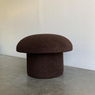 Vintage On Point + Mushroom Ottoman in Brown Boucle