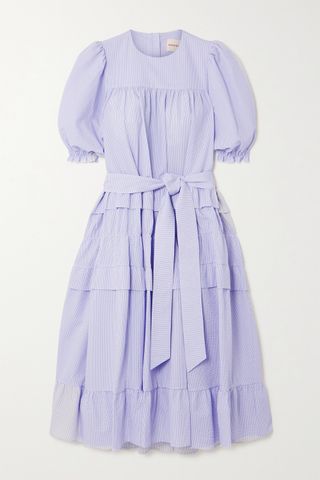&Daughter + + Net Sustain Josephine Pinstriped Organic Cotton-Seersucker Dress