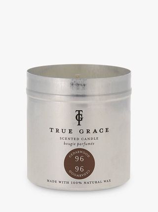 True Grace + Cedarwod Scented Tin Candle