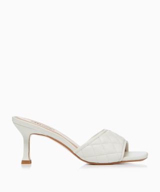 Dune London + Maison Quilted Mules in White