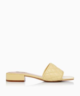 Dune London + Novi Quilted Mules in Yellow