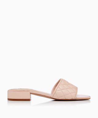 Dune London + Novi Quilted Mules in Nude