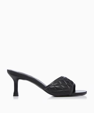 Dune London + Maison Quilted Mules in Black