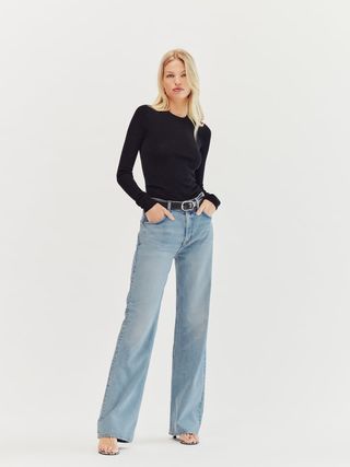 Reformation + Val 90s Mid Rise Wide Leg Jeans