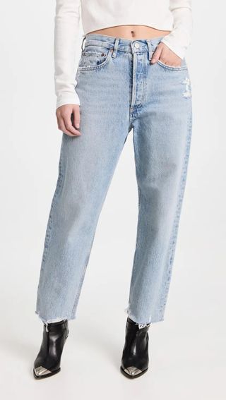 Agolde + 90s Crop Mid Rise Straight Jeans