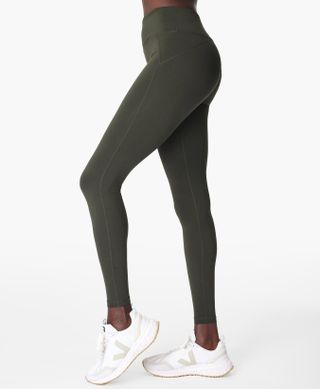 Sweaty Betty + All Day Gym Leggings in Forest Green