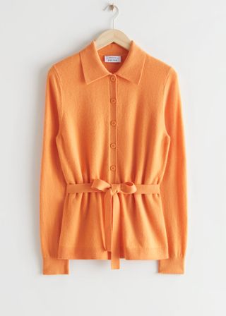 & Other Stories + Belted Wool Knit Cardigan
