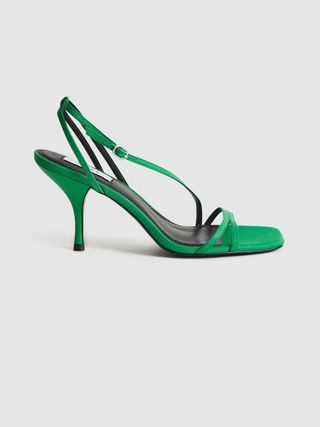 Reiss + Green Bali Mid Heel Strappy Sandals