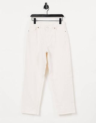 Monki + Kyo Organic Cotton Barrel Leg Jeans in Off White
