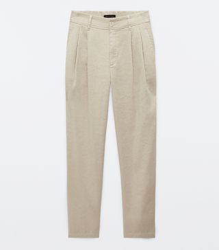 Massimo Dutti + Linen and Cotton Darted Trousers