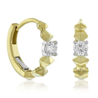 Jade Trau for Signature Forevermark + Diamond Huggie Hoop Earrings 18k