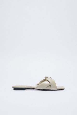 Zara + Woven Flat Leather Sandals