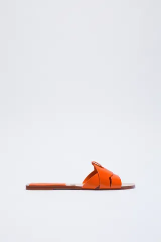 Zara + Crossed Leather Slides