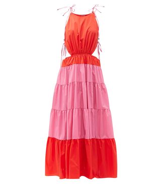 Staud + Minerva Tiered Recycled-Fibre Dress