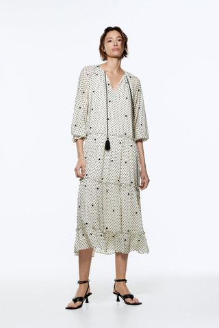 Zara + Oversized Plumetis Dress