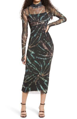 Afrm + Shailene Sheer Long Sleeve Dress