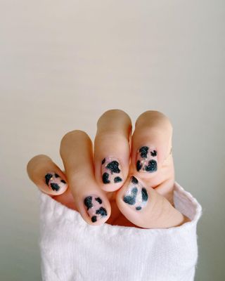 pink nails and cow print Mix and match fake nails cute summer nail Acrylic  gel fasle nails - AliExpress