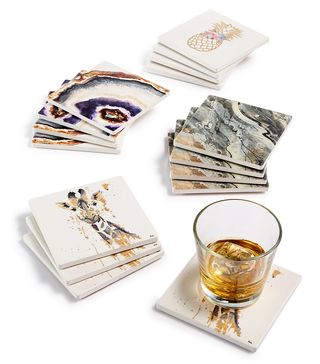 Thirstystone + Blue Gilded Opulence 4-Pc. Coaster Set