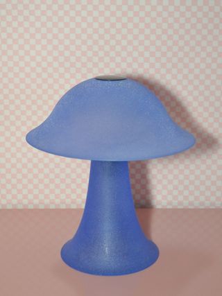 Abigail Bell Vintage + Textured Cobalt Blue Mushroom Lamp