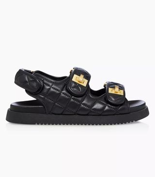 Dune + Lockstock Leather Double Strap Sandals