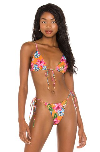 Superdown + Kendall Bikini Top in Tropical Floral