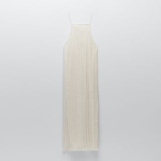 Zara + Crocheted Halter Dress