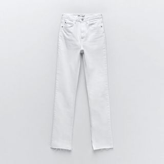 Zara + Slim Flared Slitted High Rise Jeans