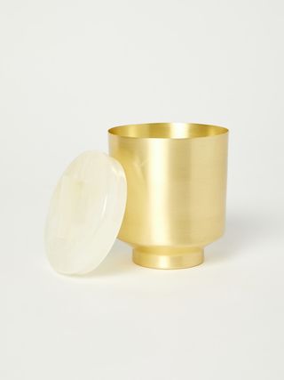Tique and Stone + Elderflower Vetiver Onyx Brass Candle