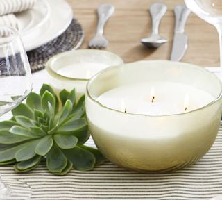Pottery Barn + Frosted Glass Scented Candle in Amalfi Jasmine