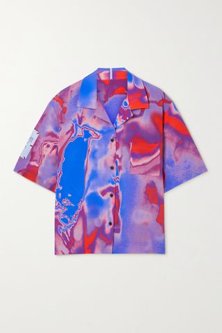Mcq + Fantasma Appliquéd Printed Silk-Crepe Shirt