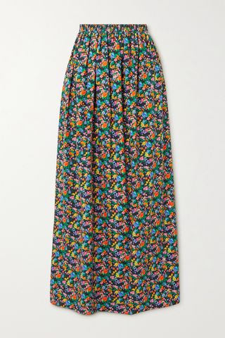 Tibi + Sabine Floral-Print Cotton-Poplin Maxi Skirt