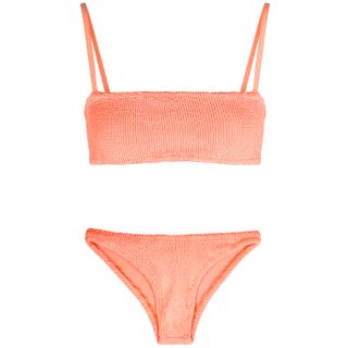 Hunza G + Gigi Orange Seersucker Bikini