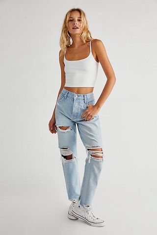 We the Free + Tapered Baggy Boyfriend Jeans