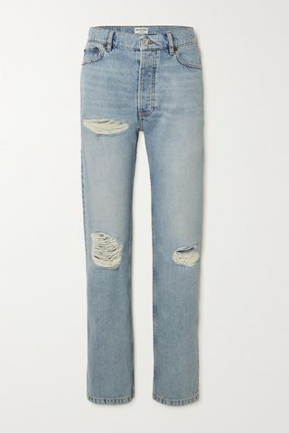 Balenciaga + Distressed Mid-Rise Jeans