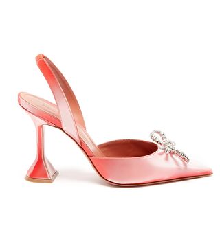 Amina Muaddi + Rosie Crystal-Buckle Lenticular-Acetate Pumps