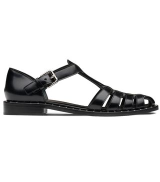 Church's + Kelsey Met Calf Leather Sandal Stud in Black