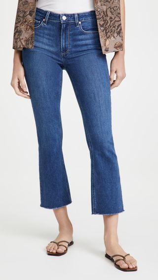 Paige + Colette Crop Flare Jeans With Raw Hem