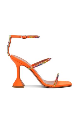 Amina Muaddi + Gilda Crystal-Embellished Satin Sandals