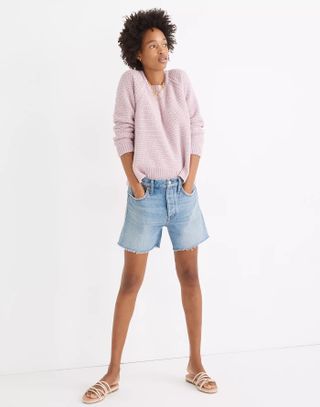 Madewell + Relaxed Mid-Length Denim Shorts in Scottsburg Wash