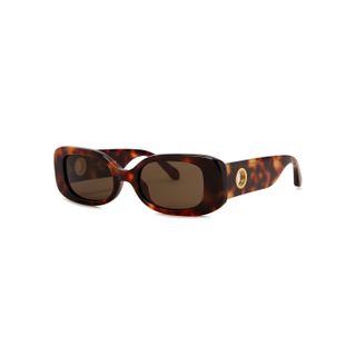 Linda Farrow Luxe + Lola Tortoiseshell Rectangle-Frame Sunglasses