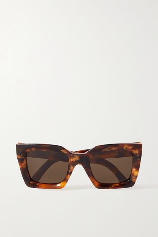 Celine Eyewear + Square-Frame Tortoiseshell Acetate Sunglasses