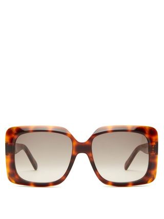 Celine Eyewear + Oversized Tortoiseshell-Acetate Sunglasses