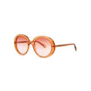 Chloé + Esther Orange Oval-Frame Sunglasses