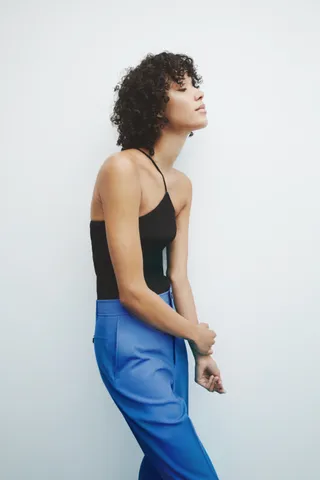 Zara + Asymmetric Knit Top