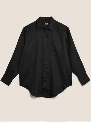 M&S Collection + Pure Linen Oversized Long Sleeve Shirt