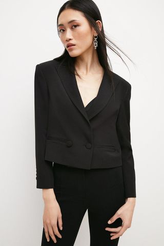 Karen Millen + Strong Cropped Shoulder Jacket