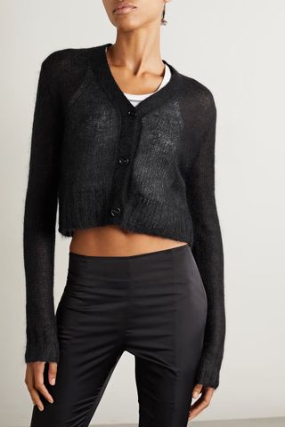 ACNE Studios + Cropped Mohair Blend Cardigan
